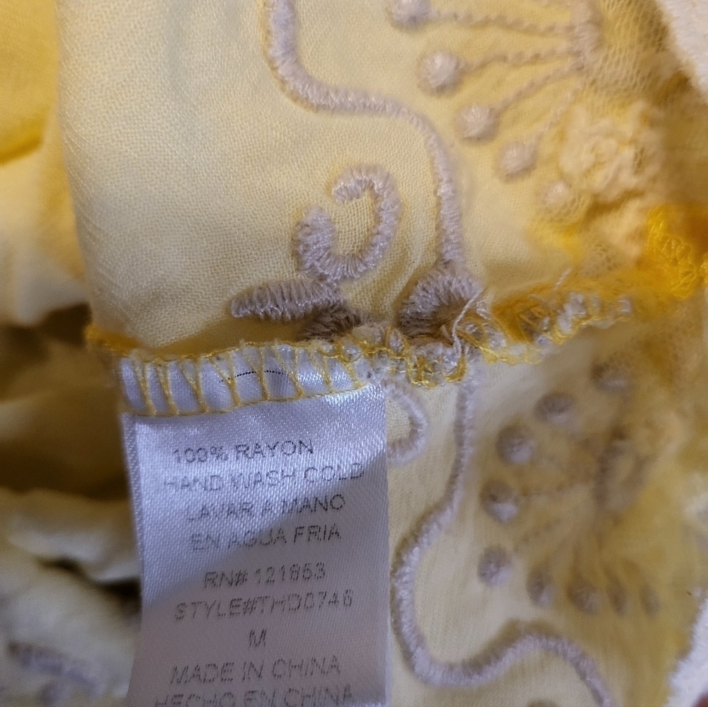 Hot & Delicious Yellow Crochet Lace Strapless Sundress Juniors Medium - Picture 7 of 7